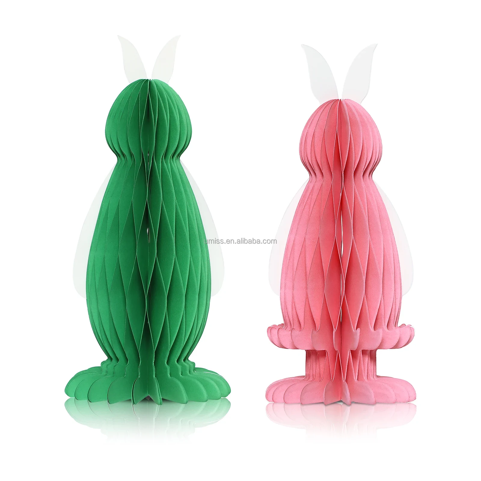 Original representative commercial visual for Easter Bunny Rabbits Paper Honeycomb Decorations Paper Ornaments Festival Ornaments with Magnets Easter Home Decorations.