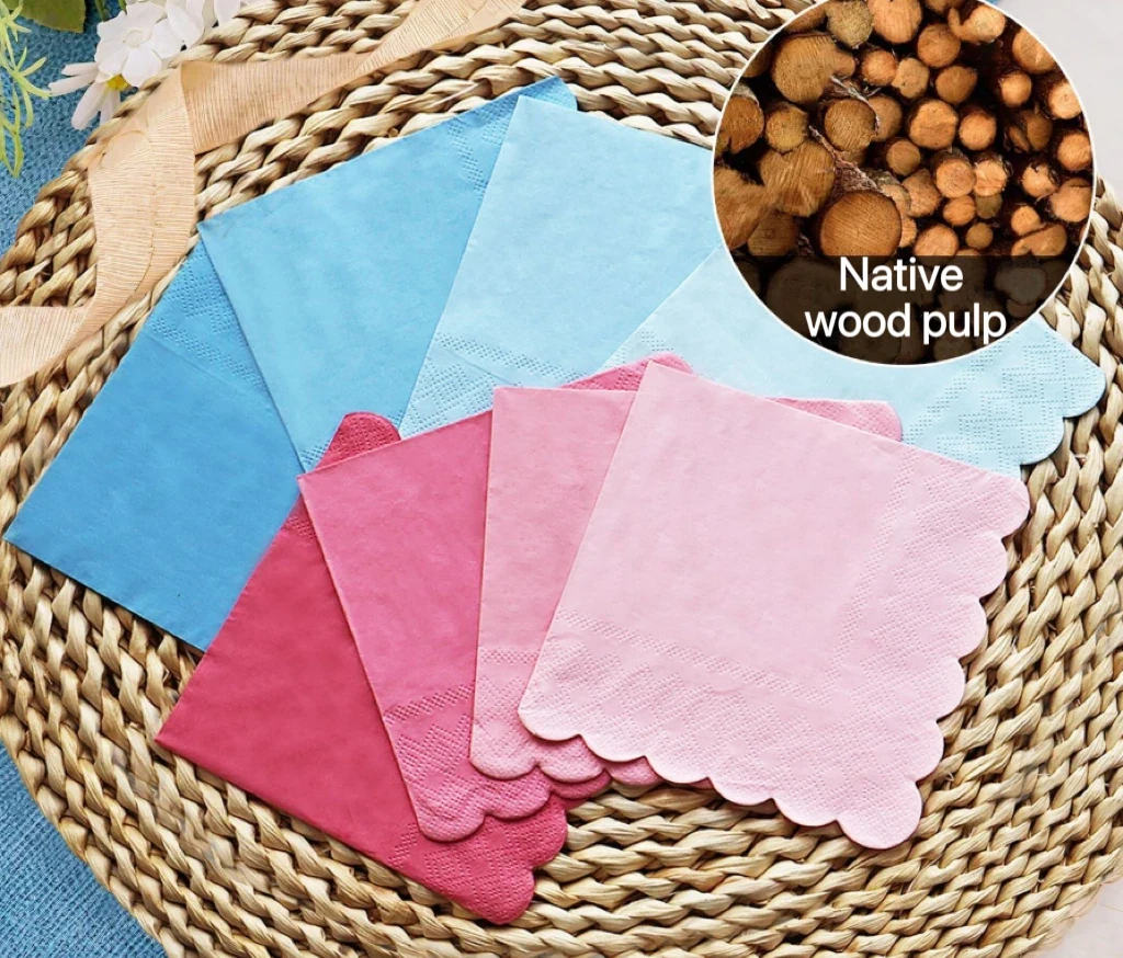 Original representative commercial visual for 20-40pcs Luxury Pink Paper Napkins for Chinese New Year Christmas Easter Parties-Home Restaurant Decoration New Arrival.