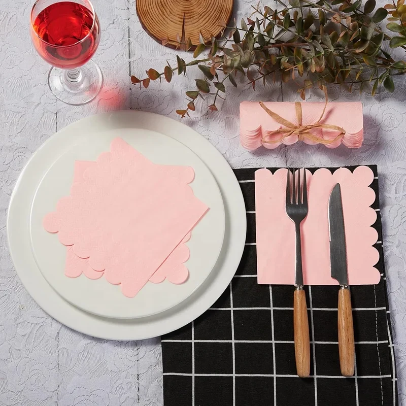 Original representative commercial visual for 20-40pcs Luxury Pink Paper Napkins for Chinese New Year Christmas Easter Parties-Home Restaurant Decoration New Arrival.