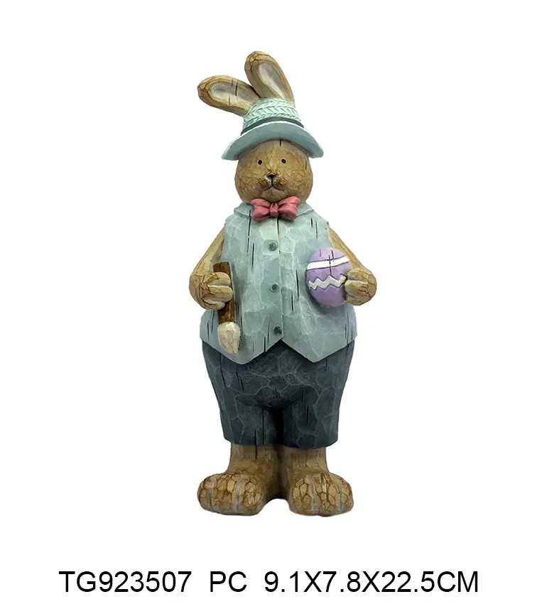 Original representative commercial visual for Top Grace Polyresin Rabbit Metal Bicycle Animals Easter Gifts Garden Decoration.