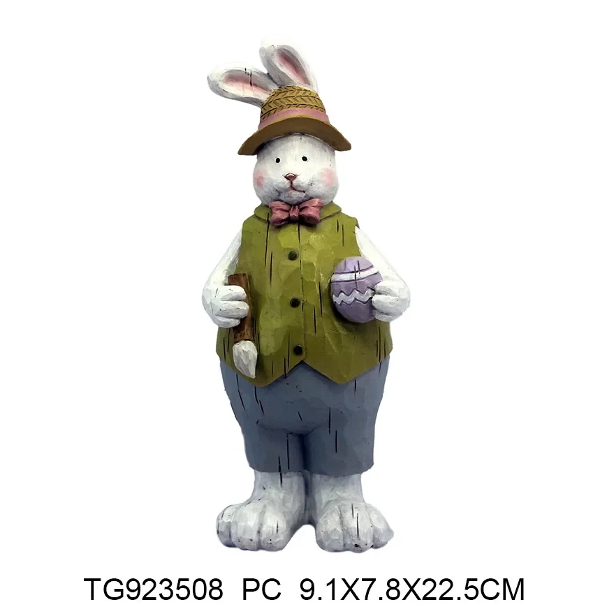 Original representative commercial visual for Top Grace Polyresin Rabbit Metal Bicycle Animals Easter Gifts Garden Decoration.