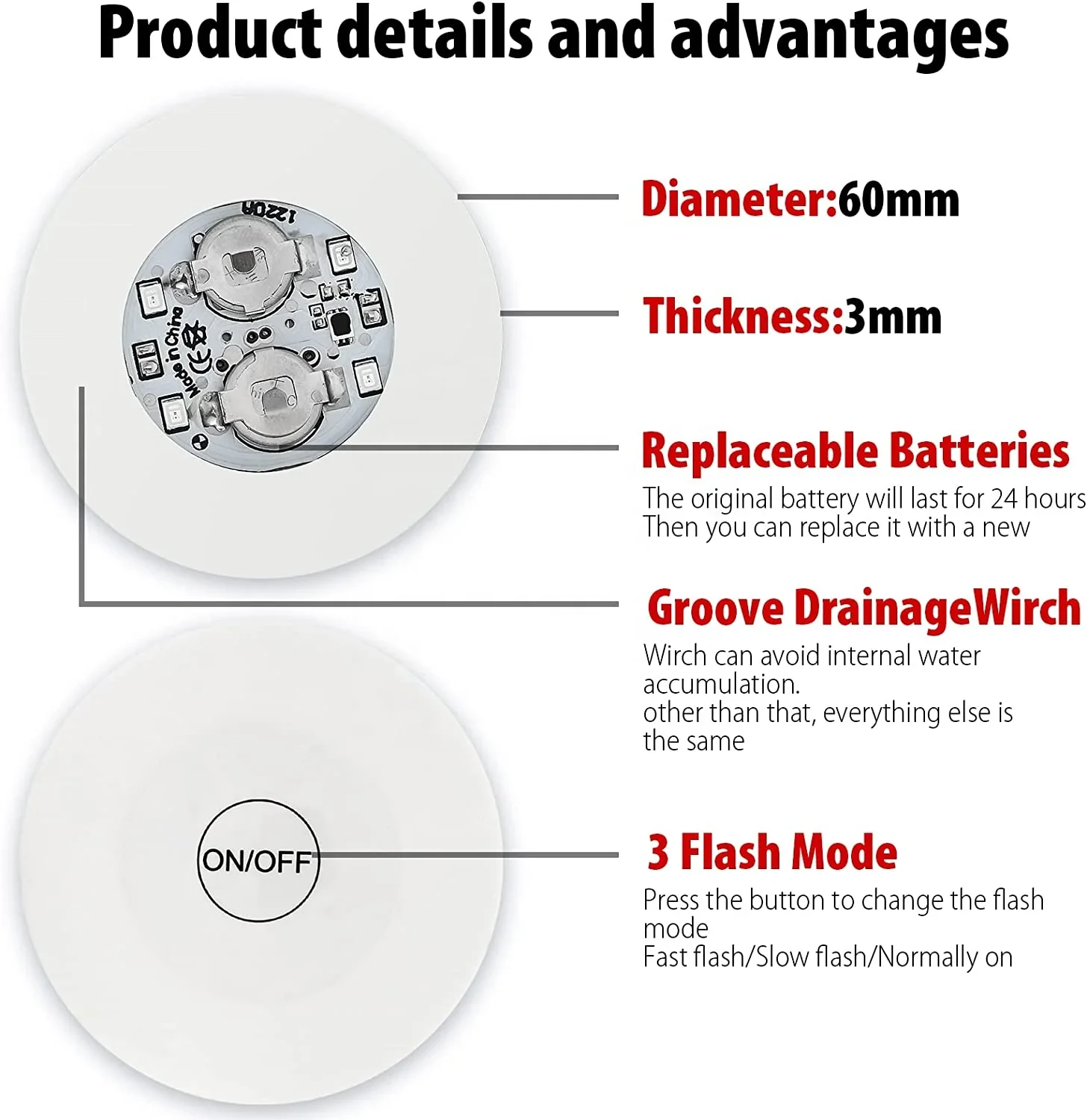 Original representative commercial visual for Hot Selling 6*0.3cm EVA LED Bottle Sticker Festive and School Decorations for Halloween Easter and Parties.